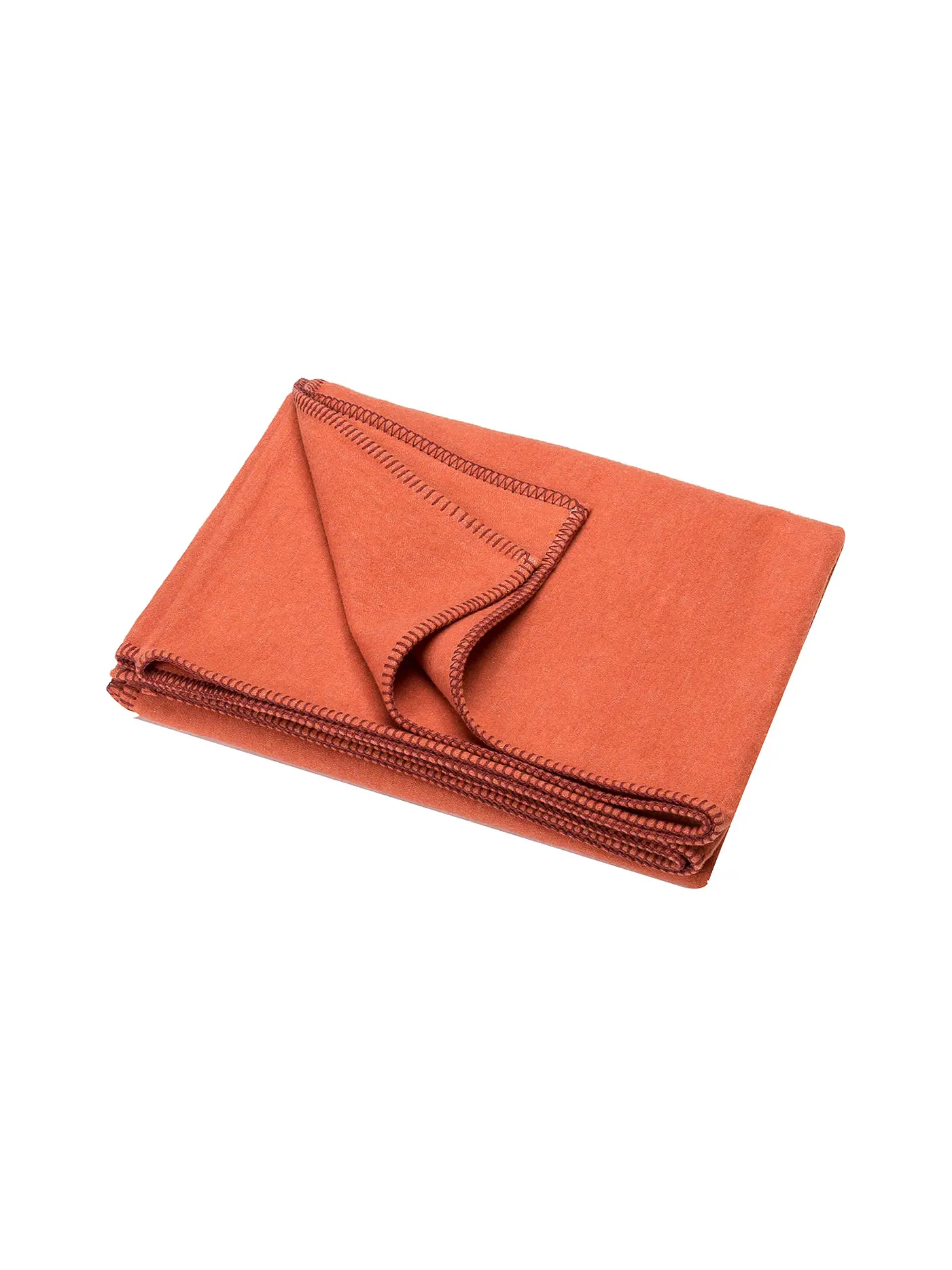 DAVID FUSSENEGGER | Flanelldecke mit Zierstich 140x200cm (Rot) | orange